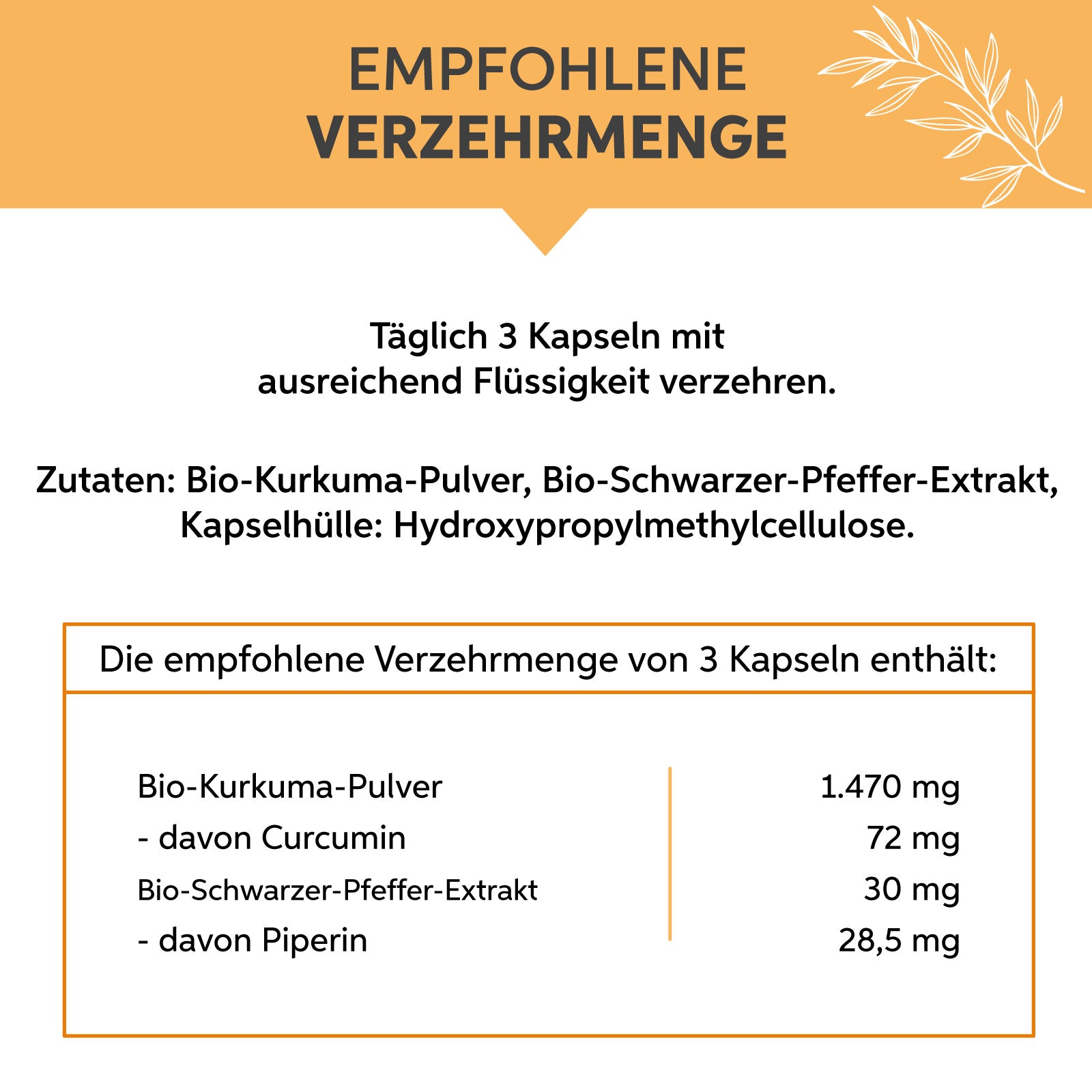 Bio Kurkuma Piperin Kapseln Eltabia