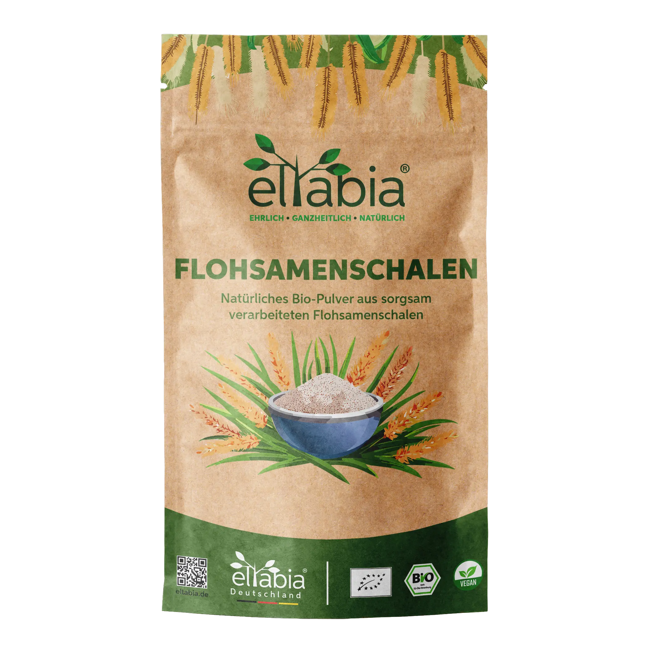 Bio Flohsamenschalen Pulver - 99% Reinheit Eltabia