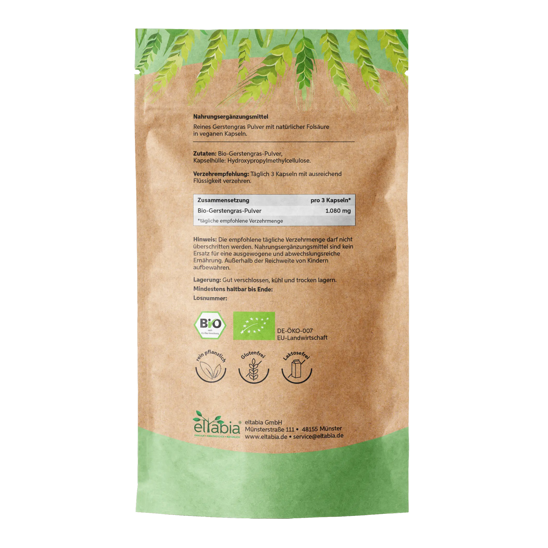 Bio Gerstengras Kapseln Eltabia