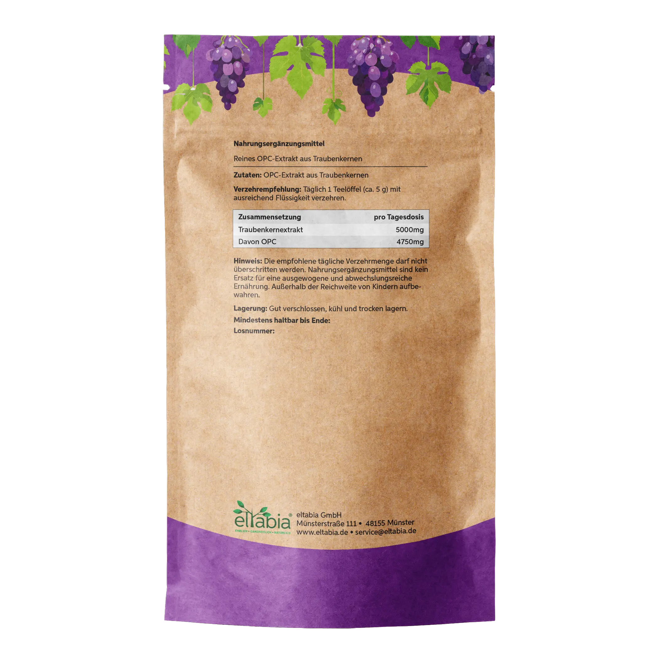 Traubenkernextrakt 95% OPC Pulver Eltabia