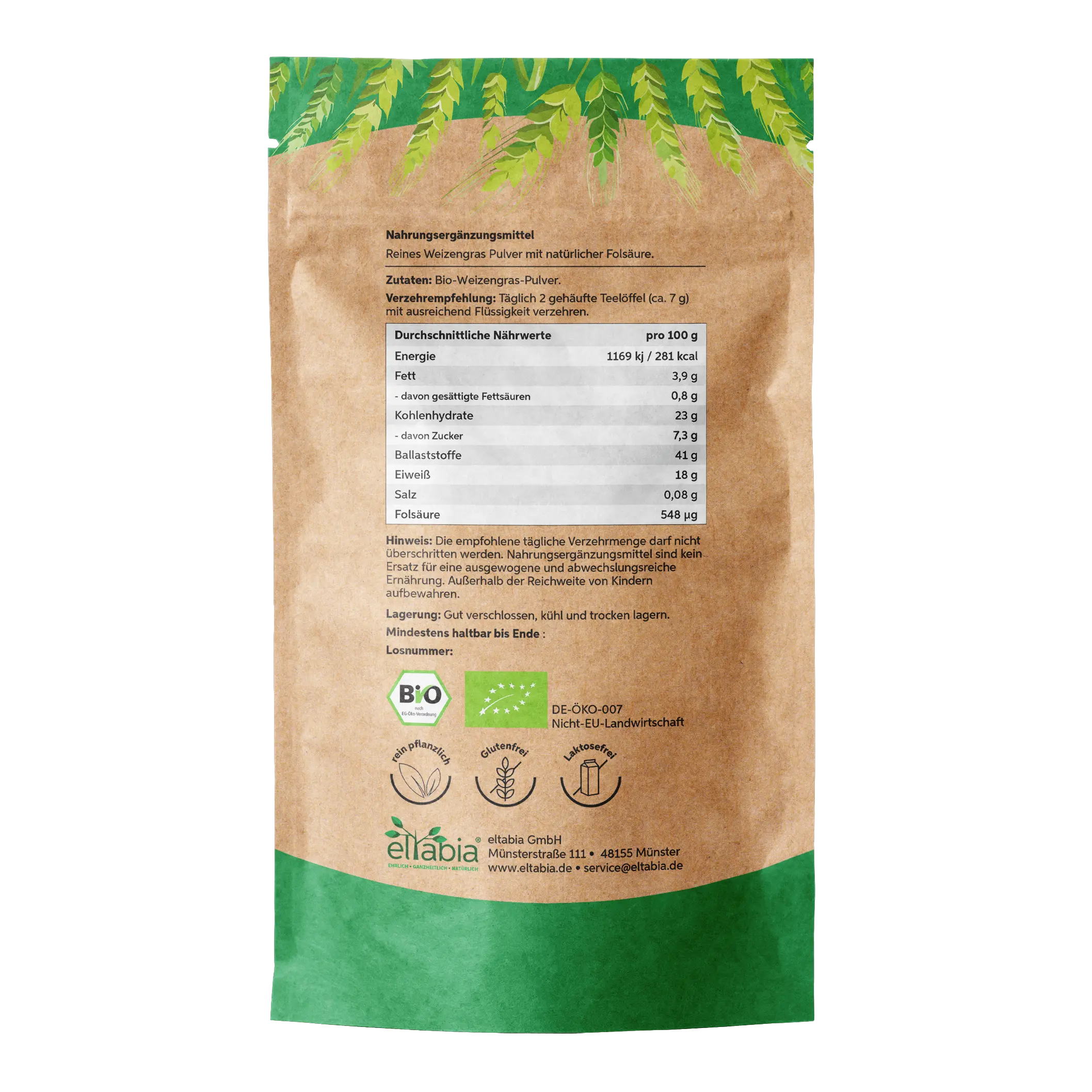 Bio-Weizengras Pulver Eltabia