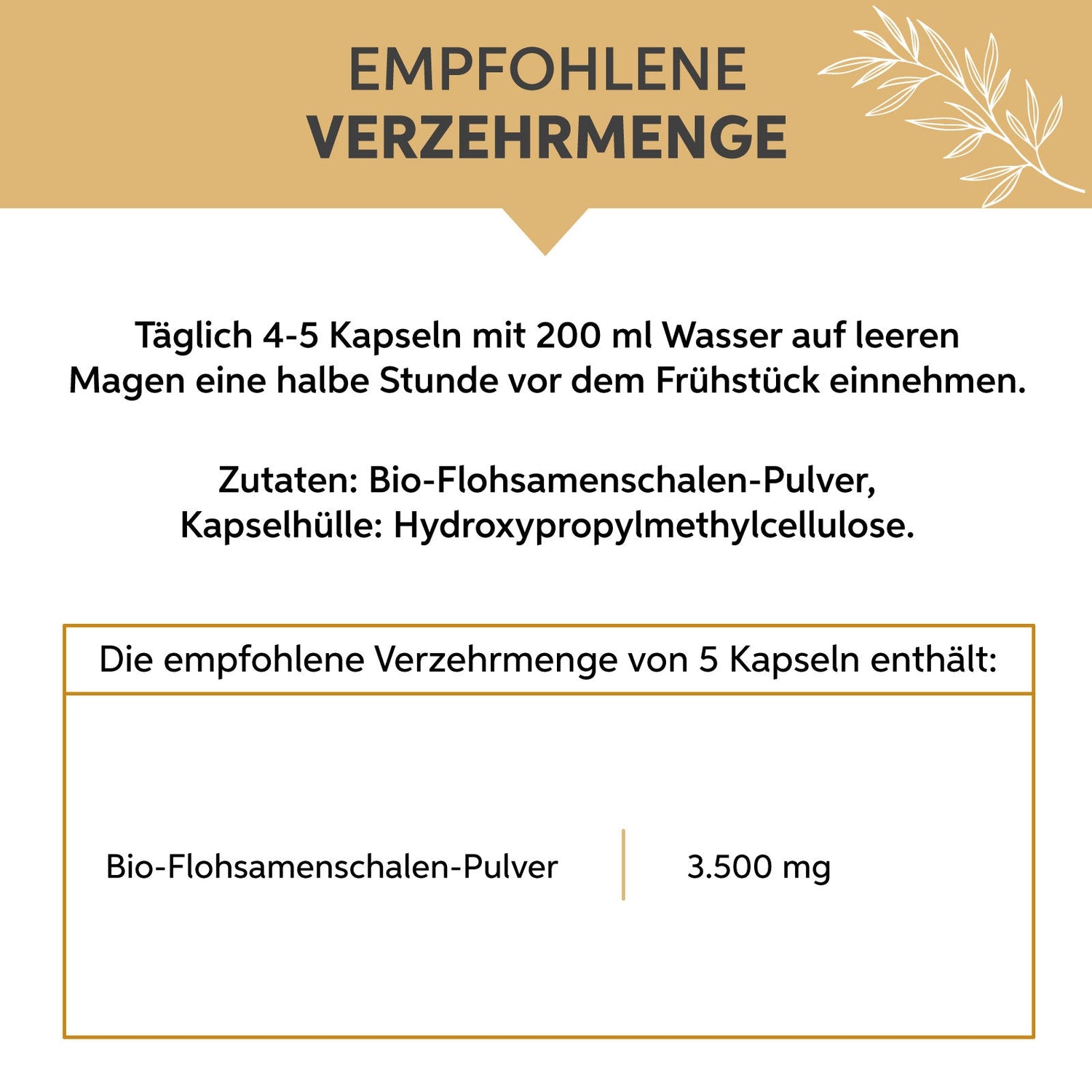 Bio Flohsamenschalen Kapseln – 99% Reinheit Eltabia