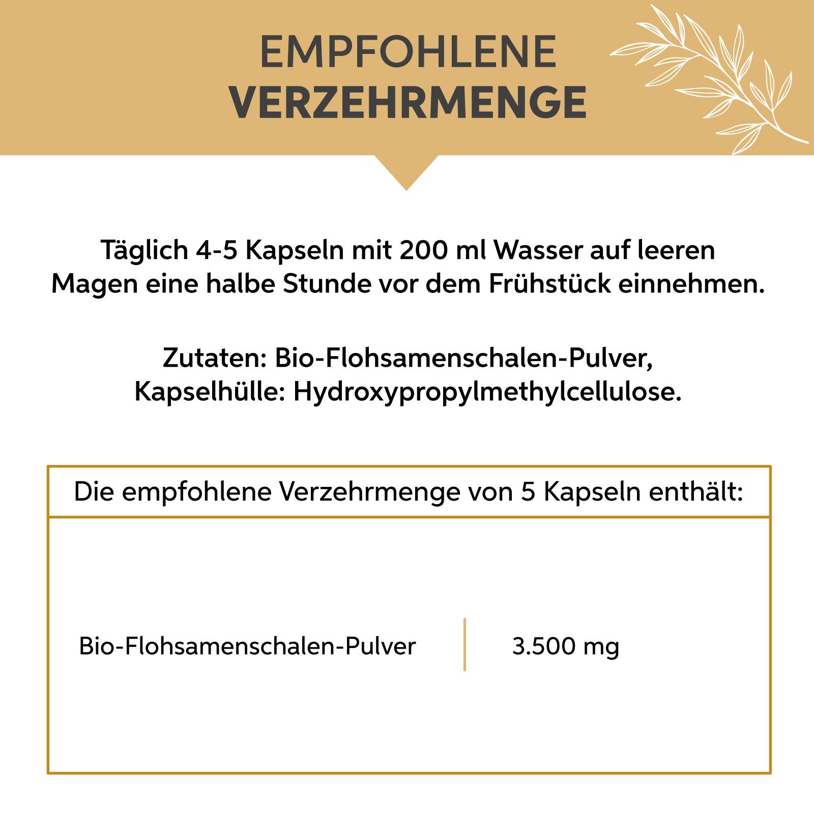Bio Flohsamenschalen Kapseln – 99% Reinheit Eltabia
