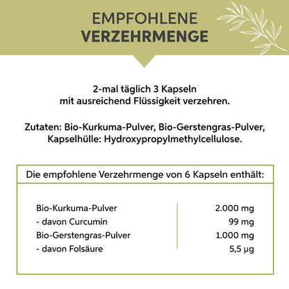 Bio Kurkuma Gerstengras Kapseln Eltabia