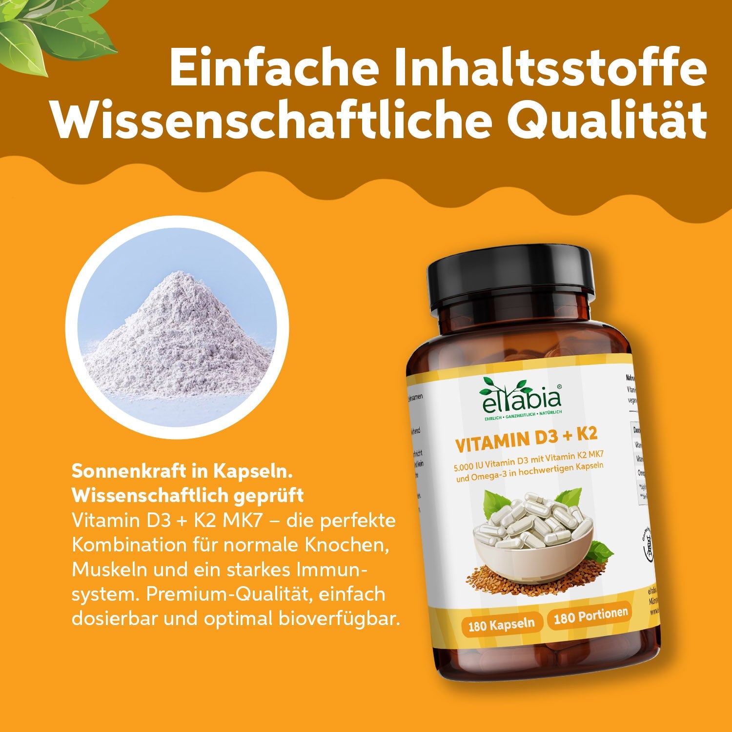 Vitamin D3 + K2 + Omega 3 Kapseln Eltabia