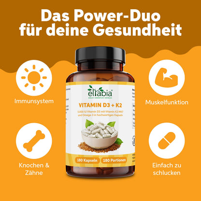 Vitamin D3 + K2 + Omega 3 Kapseln Eltabia