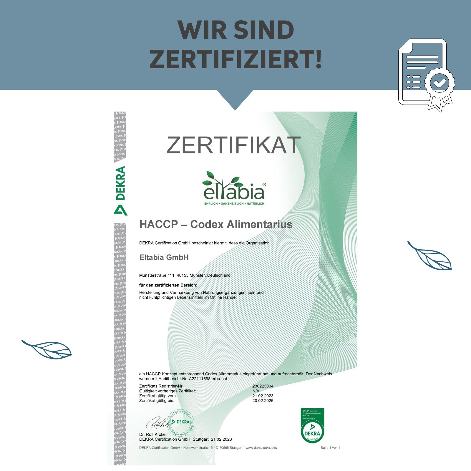 Magnesiumcitrat Kapseln Zertifikat