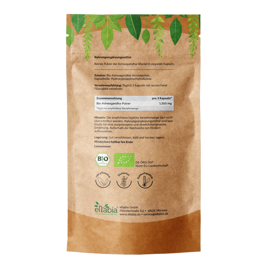 Bio Ashwagandha Kapseln Eltabia