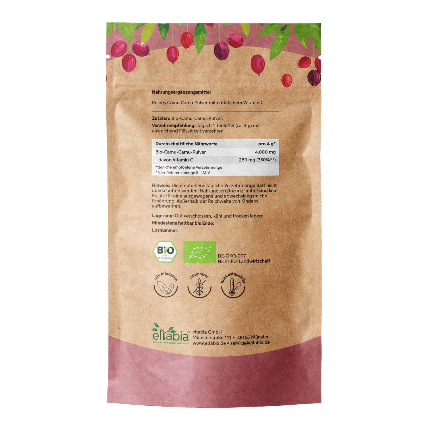 Bio-Camu Camu Pulver - Sonnengetrocknet Eltabia