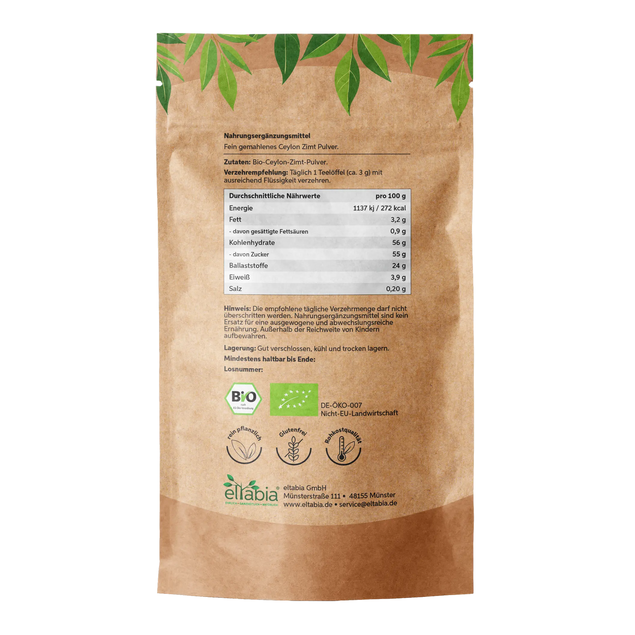 Bio Ceylon Zimt Pulver Eltabia