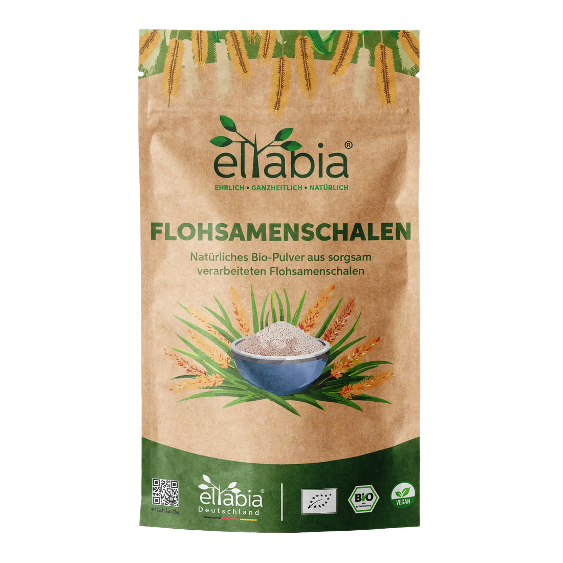 Bio Flohsamenschalen Pulver - 99% Reinheit Eltabia