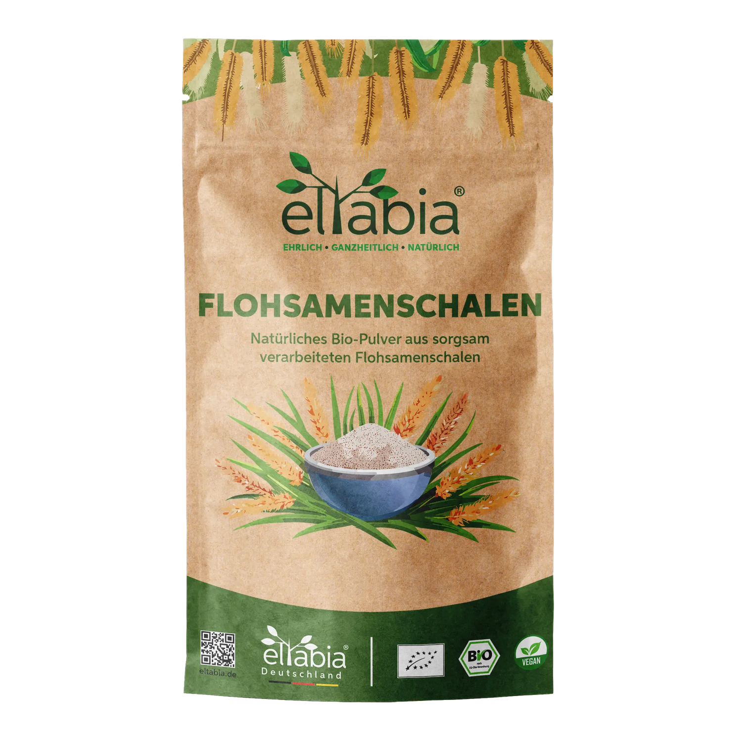 Bio Flohsamenschalen Pulver - 99% Reinheit Eltabia