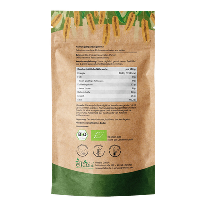 Bio Flohsamenschalen Pulver - 99% Reinheit Eltabia