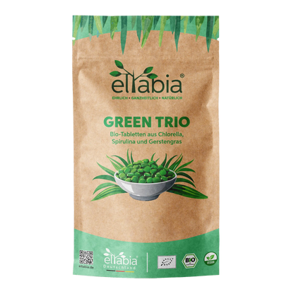 Bio Green Trio Presslinge (Mix aus Chlorella, Spirulina und Gerstengras) Eltabia
