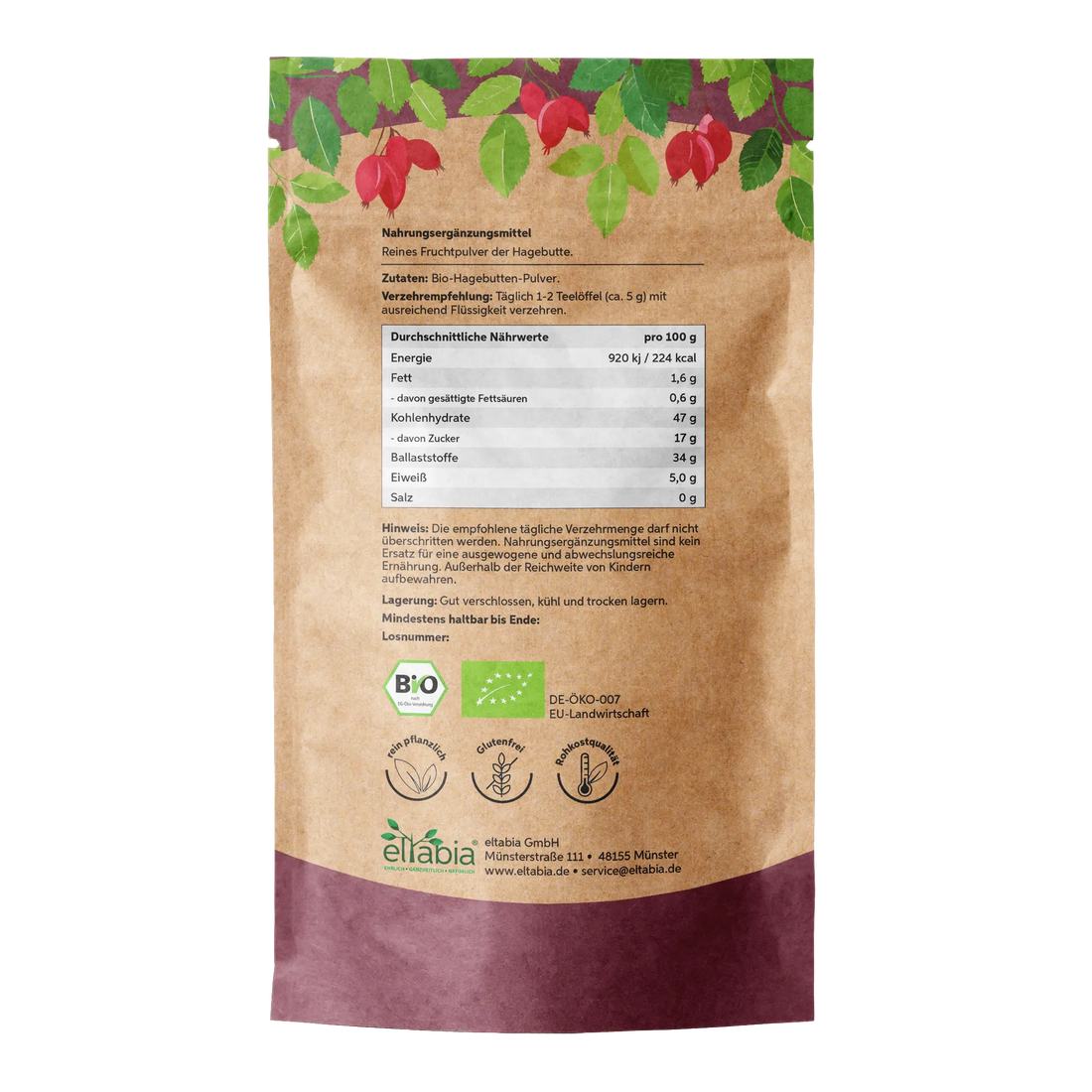 Bio Hagebutten Pulver Eltabia