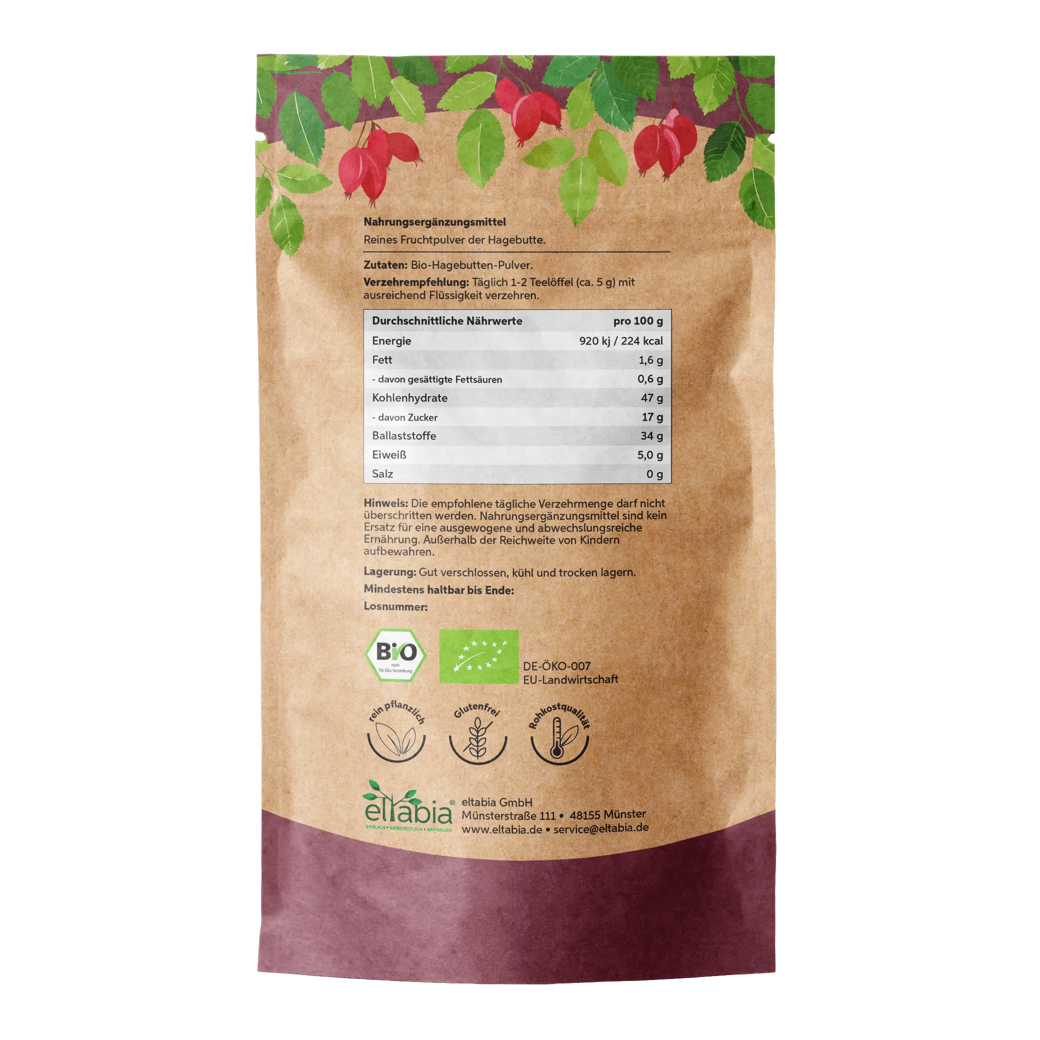Bio Hagebutten Pulver Eltabia
