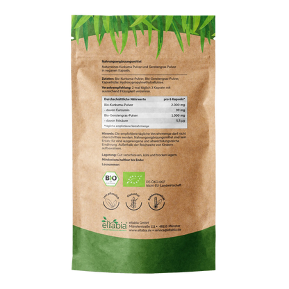 Bio Kurkuma Gerstengras Kapseln Eltabia