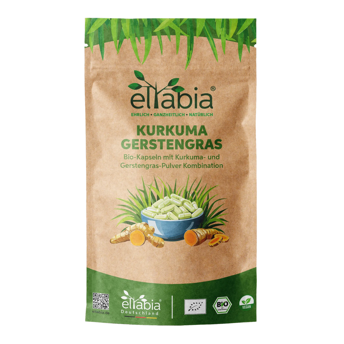 Bio Kurkuma Gerstengras Kapseln Eltabia