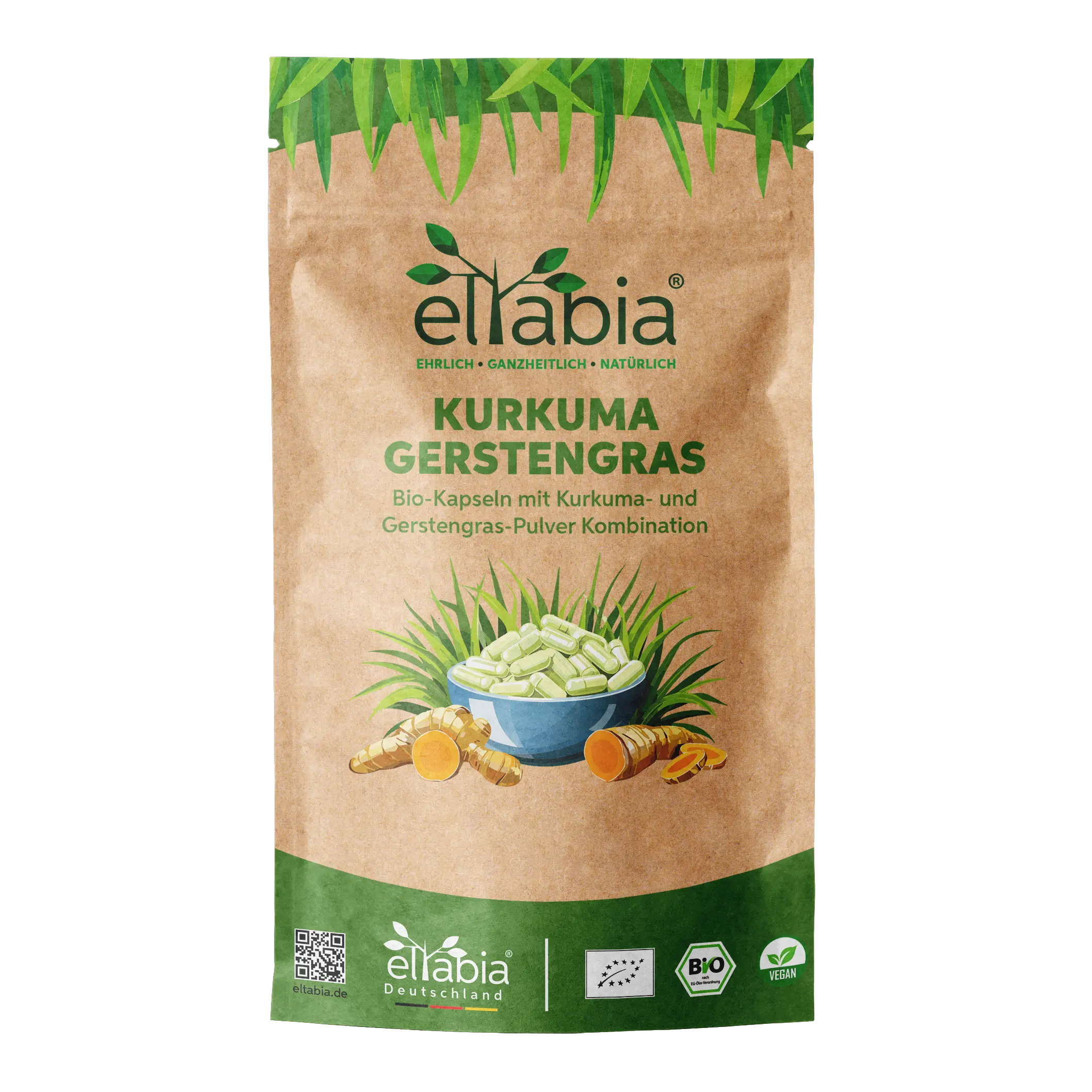 Bio Kurkuma Gerstengras Kapseln Eltabia