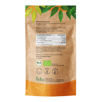 Bio Kurkuma Piperin Kapseln Eltabia