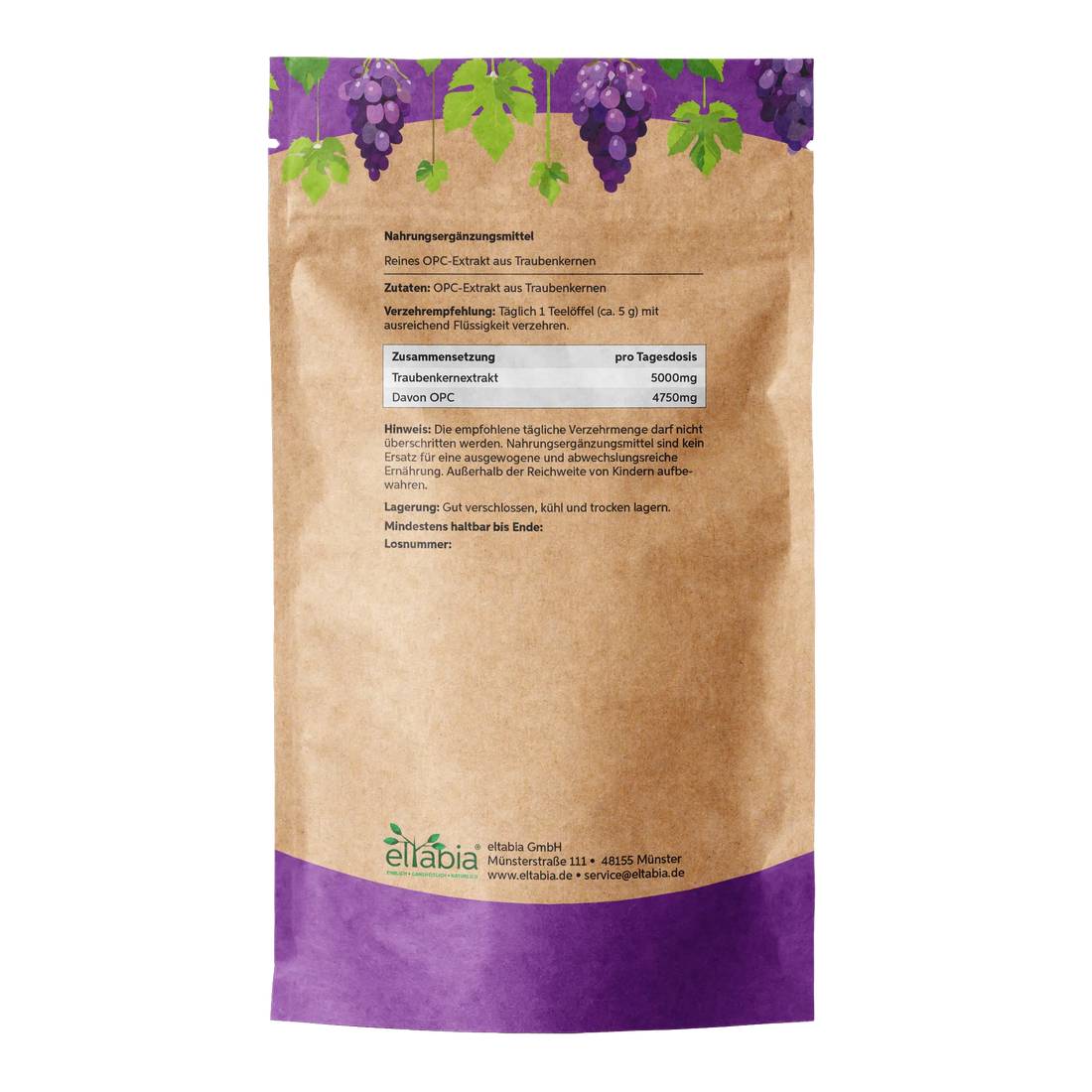 Traubenkernextrakt 95% OPC Pulver Eltabia