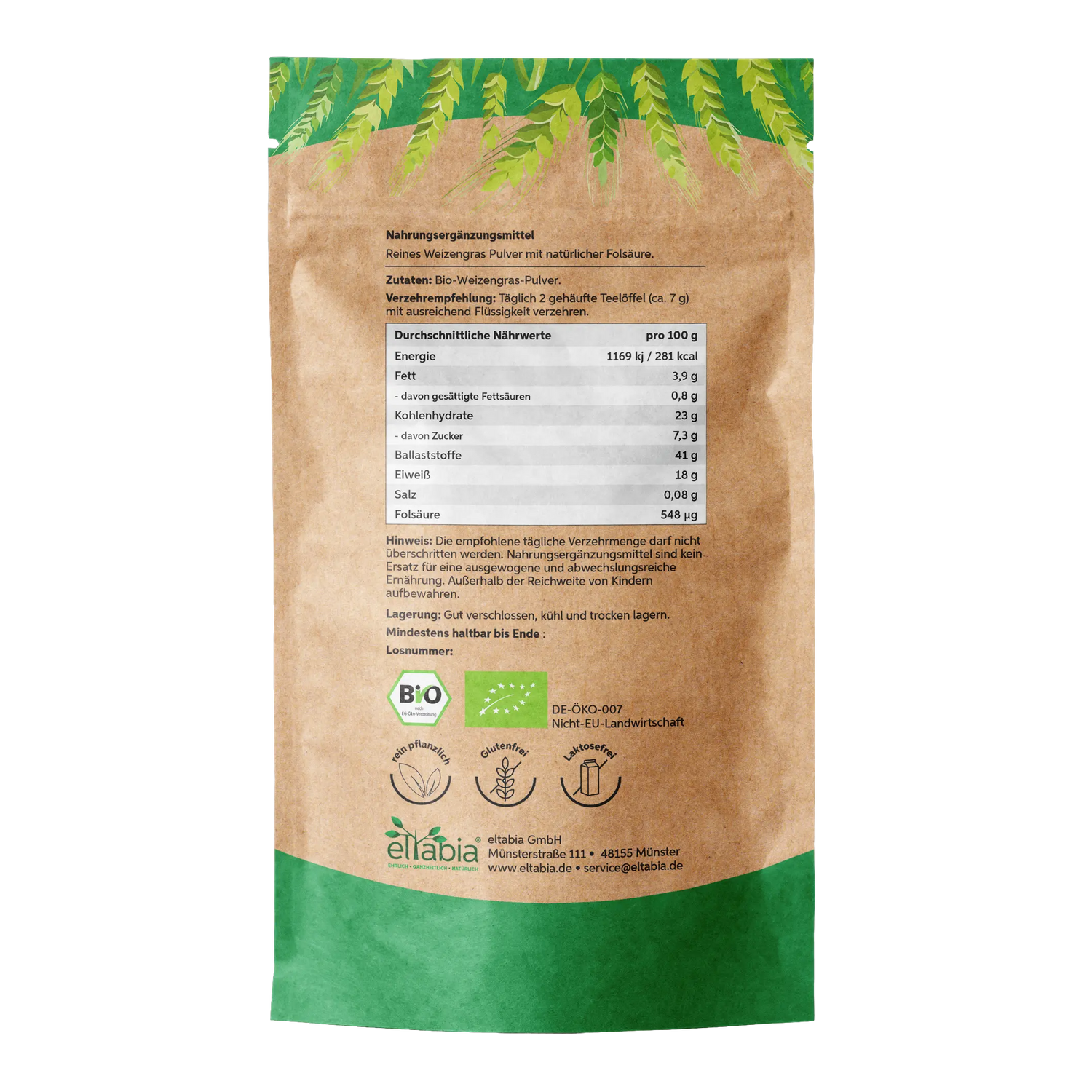 Bio-Weizengras Pulver Eltabia